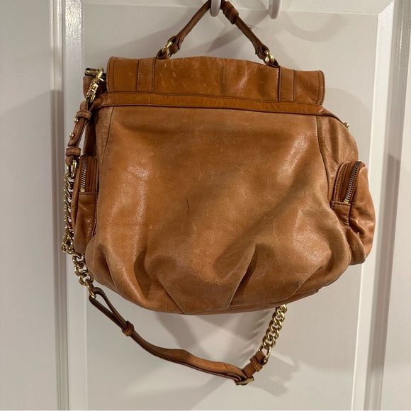 Badgley Mischka Janet Bag in Distressed Saddle Tan Leather with Dust Bag - Picture 4 of 16